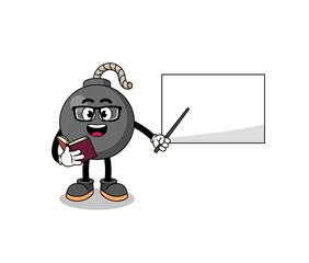 Mascot cartoon of bomb teacher