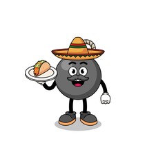Character cartoon of bomb as a mexican chef