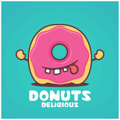Donuts cartoon. food vector illustration
