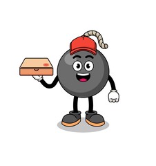 bomb illustration as a pizza deliveryman