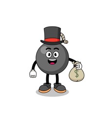 bomb mascot illustration rich man holding a money sack