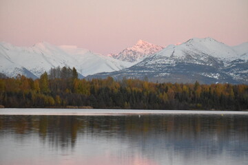 Fall lake and mountains