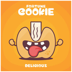 fortune cookies cartoon. snack vector illustration