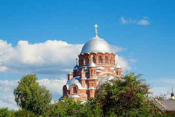 Fototapeta na wymiar Old Church Religion Christian Building with Domes