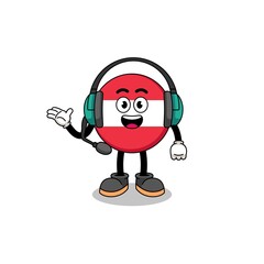 Mascot Illustration of austria flag as a customer services