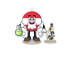 Mascot of austria flag as a scientist