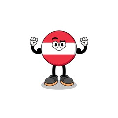 Mascot cartoon of austria flag posing with muscle