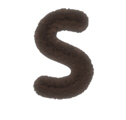 Furry Brown Animal Font Letter S