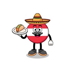 Character cartoon of austria flag as a mexican chef
