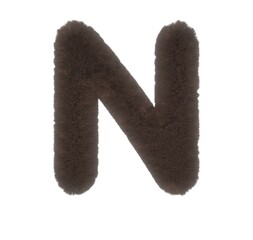 Furry Brown Animal Font Letter N