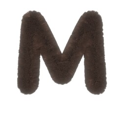 Furry Brown Animal Font Letter M