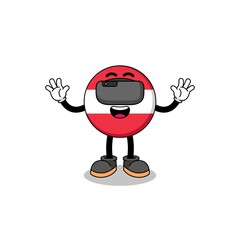 Illustration of austria flag with a vr headset