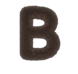 Furry Brown Animal Font Letter B