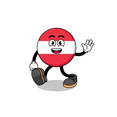 austria flag cartoon walking