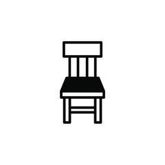 Chair, Seat Solid Line Icon Vector Illustration Logo Template. Suitable For Many Purposes.