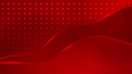 Abstract red vector background with stripes dots circles waves