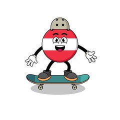 austria flag mascot playing a skateboard