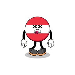 austria flag mascot illustration is dead