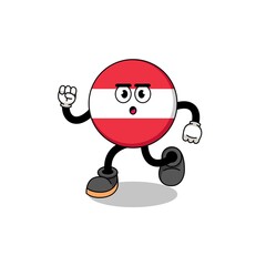running austria flag mascot illustration