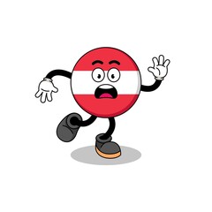 slipping austria flag mascot illustration