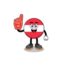 Cartoon mascot of austria flag number 1 fans