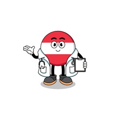 Cartoon mascot of austria flag doctor