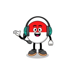 Mascot Illustration of indonesia flag as a customer services