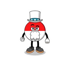 Illustration of indonesia flag cartoon with i want you gesture