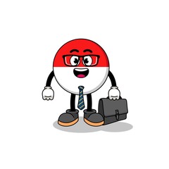 indonesia flag mascot as a businessman