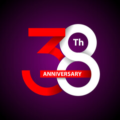 Vector abstract, modification 38 number for anniversary symbol.