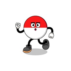 Obraz premium running indonesia flag mascot illustration