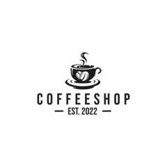 Coffee shop logo design vector