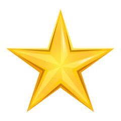 Fototapeta premium Cartoon icon with cartoon star. Yellow background. Ui design. Isolated vector illustration. Vector graphic.