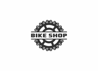 bike shop logo template in white background
