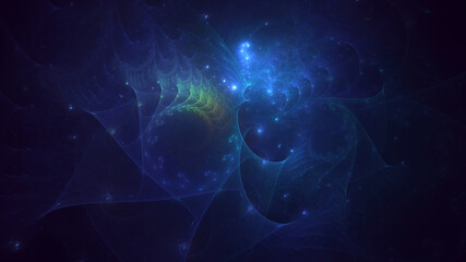 3D rendering abstract multicolor fractal light background