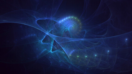 3D rendering abstract multicolor fractal light background