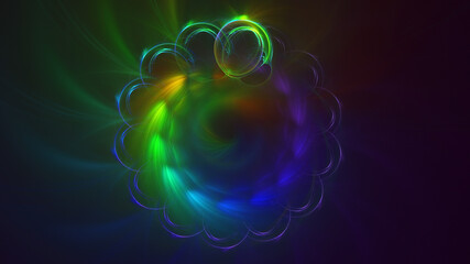 Obraz premium 3D rendering abstract multicolor fractal light background
