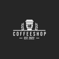 Coffee shop logo design vector	