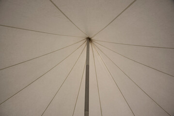 inside view to the roof of a tent