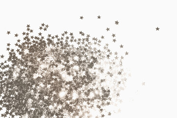 Glittering stars on light gray background in vintage colors