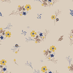 Flowers Vector Seamless Pattern. Liberty style. Pattern for fashion and print.  