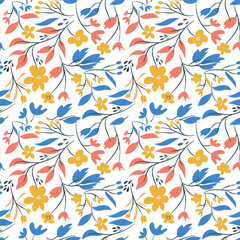 Trendy Floral Seamless Pattern. Spring collection for fashion and print. 