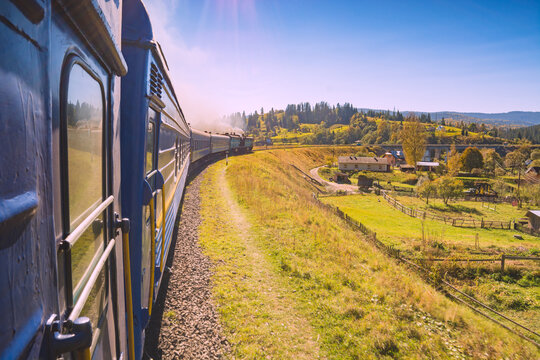 View from the moving train