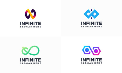 Set of Modern Infinity Logo designs vector, Infinity Symbol icon template