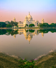View of a large marble building in Central Kolkata, Named as The Victoria Memorial ,a which was...