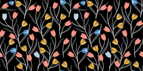 Floral Seamless Pattern. Spring collection for fashion and print. 