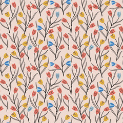 Fototapeta premium Floral Seamless Pattern. Spring collection for fashion and print. 