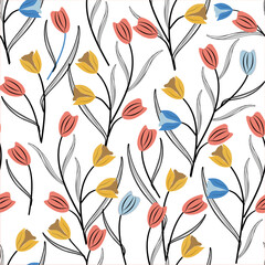 Floral Seamless Pattern. Spring collection for fashion and print. 