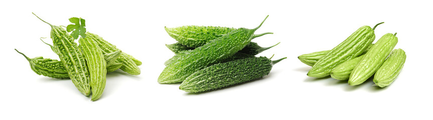 Bitter melon , Bitter gourd on white background