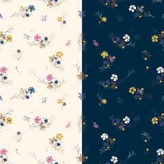 Trendy Floral Seamless Pattern. Spring collection for fashion and print. Ditsy style.
